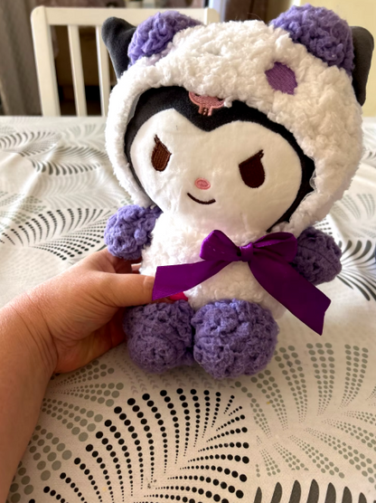 Peluche kuromi lana morada por si tienes frio mientras lloras x tu ex