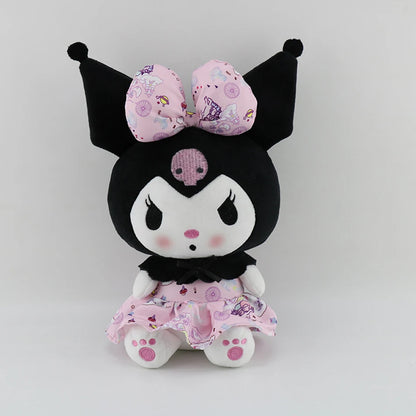 Peluche kuromi con vestido rosa :P